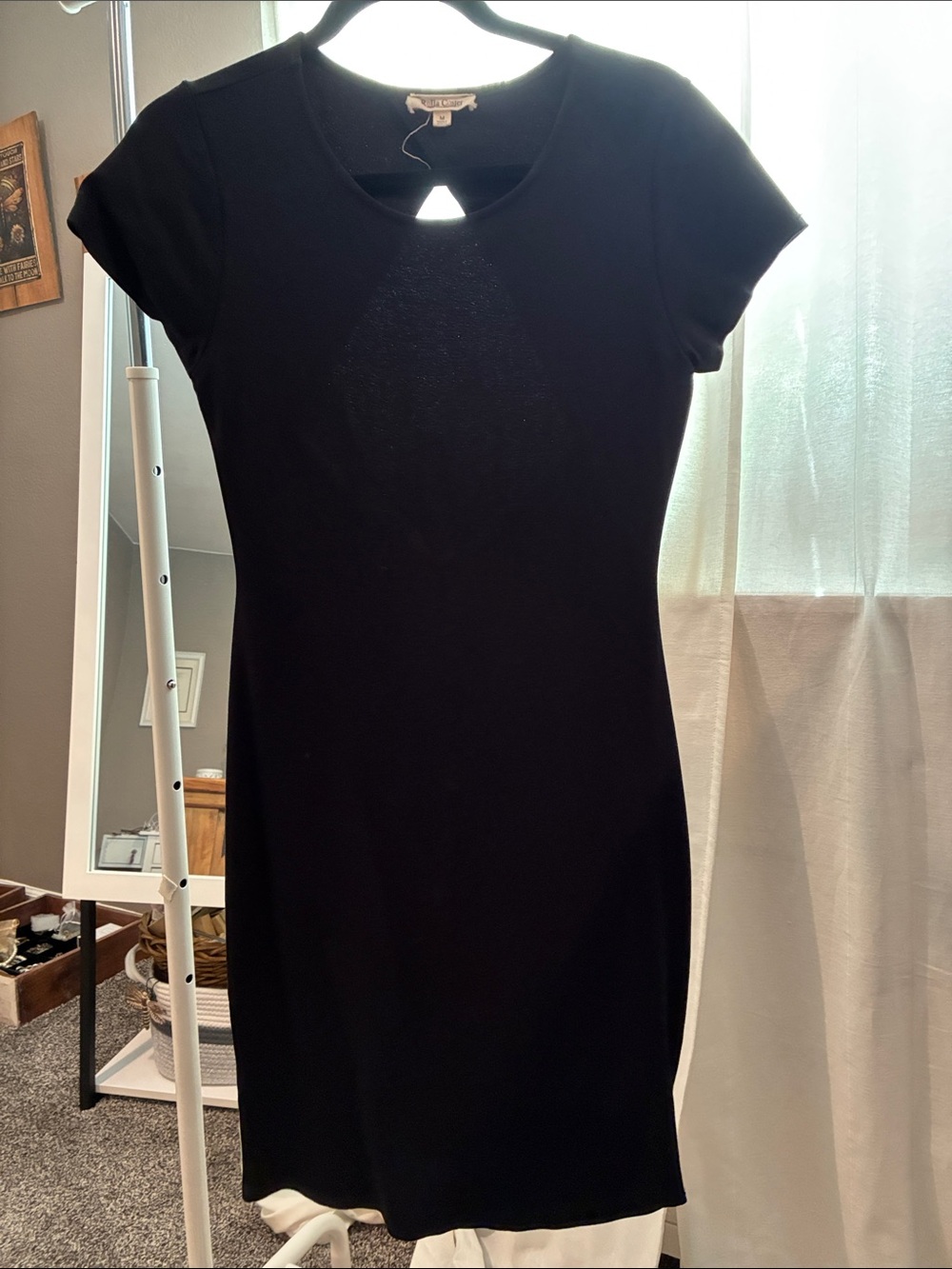 Rolla Coster Black Midi Dress with Keyhole Neck
